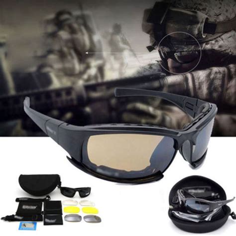 Polarized Daisy X7 Army Sunglasses 4 Lens Kit Military War Game Goggles Tactical Sunglasses