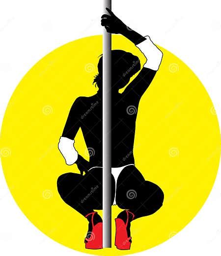 Striptease Girl Silhouette Stock Vector Illustration Of Black 90657608