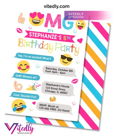 Emoji Invitation, Emoji Invite, Emoji Birthday Party Invitation | Emoji invitations, Emoji ...