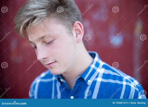 Head And Shoulders Portrait Of Serious Teenage Boy Stock Image Image
