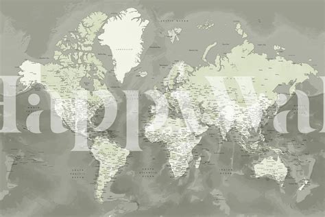 Detailed World Map Faolan Tapet Fototapet Länder Happywall