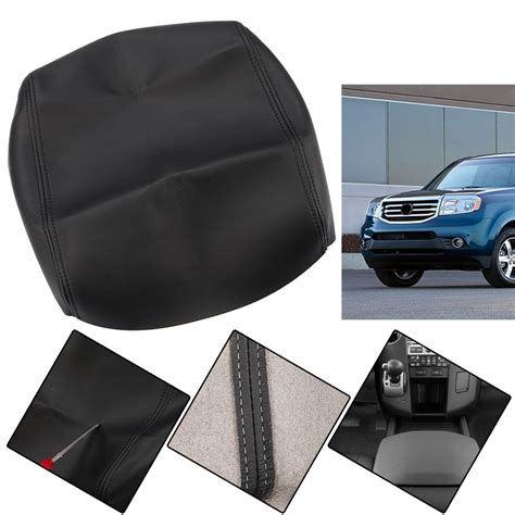 Leather Armrest Center Console Lid Cover Fits For Honda Pilot 2009 2015 Black Ebay