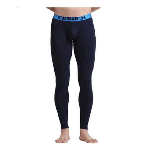 Sexy Long Johns Men Cotton Leggings U Pouch Tights Thermal Underwear