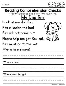 High quality reading comprehension worksheets for all ages and ability levels. CVC Beginning Reading Comprehension Checks Phonics Based Set 2 (GOOGLE READY)