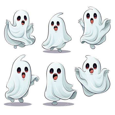 Halloween Cartoon Cute Little Ghost Flying With Tongue Out Expression