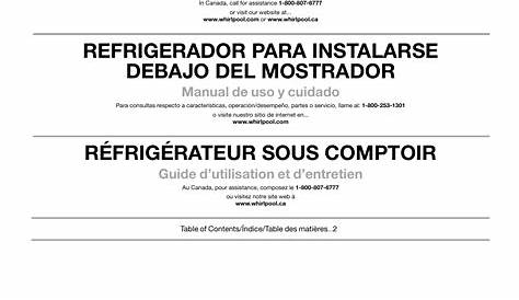 Whirlpool WUR50X24EM00 Refrigerator Owner's Manual | Manualzz