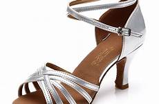 latin heels strap women shoes lalamira leatherette hollow ankle sandals satin dance loading