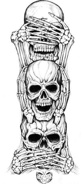 See No Evil Hear Evil Speak No Evil Kunst Tattoos Skull Tattoos