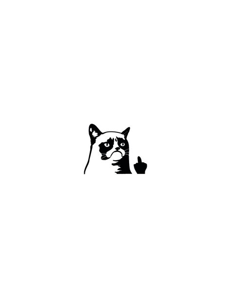 Passion Stickers Grumpy Cat Finger Funny Decals