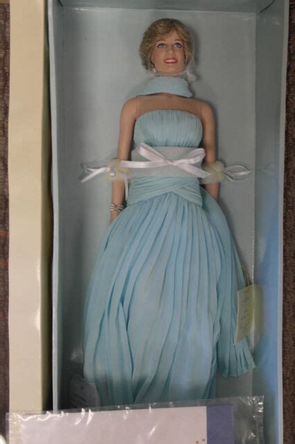 Franklin Mint Vinyl Princess Diana Doll Light Blue Chiffon Gown Le1000 Coa 16 Ebay