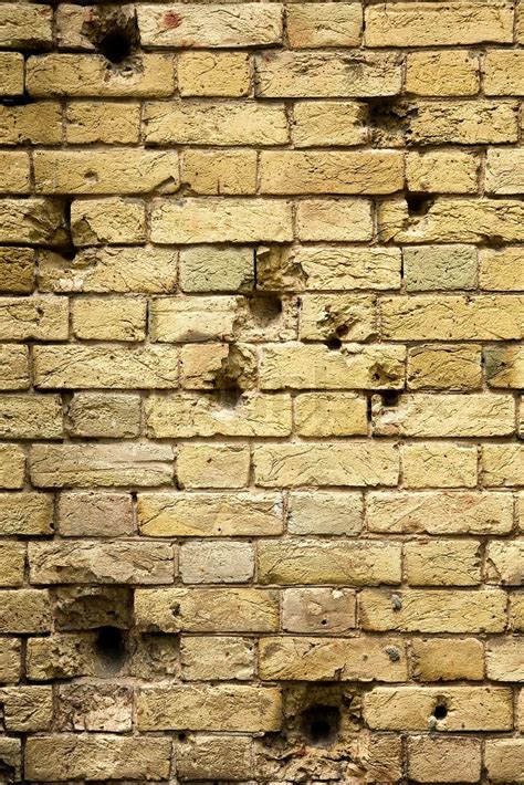 Bullet Holes In The Brick Wall Stock Image Colourbox