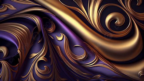 Silk Purple Gold Pattern Background Silk Purple Golden Background