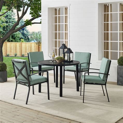 Crosley Furniture Kaplan 5pc Outdoor Metal Round Dining Set Mistoil