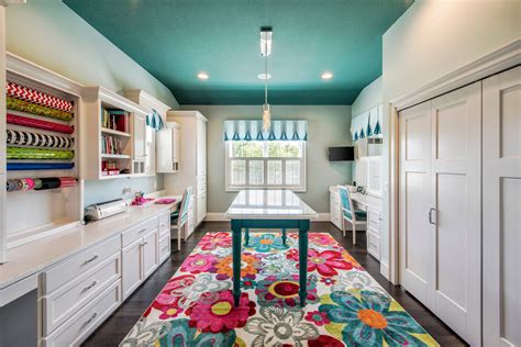 If your ceiling is vaulted or angled, bring the wall color up on the walls to continue the height of the room while also. 22 Painted Ceiling Ideas - Ceiling Color Ideas for Living ...