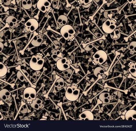 Skulls And Bones Seamless Background Royalty Free Vector