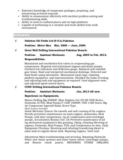 Auto mechanics job description for resume. Automobile mechanic assistant cv February 2021