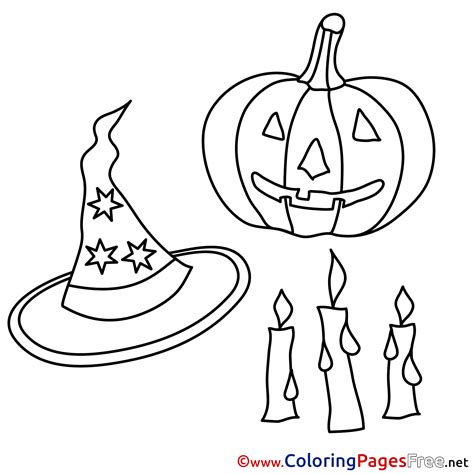 Objects Halloween Coloring Pages Free