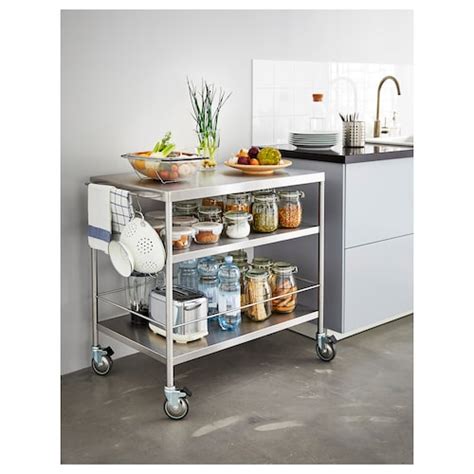 Stainless steel kitchen trolley ikea nearest store. FLYTTA Kitchen trolley - stainless steel - IKEA