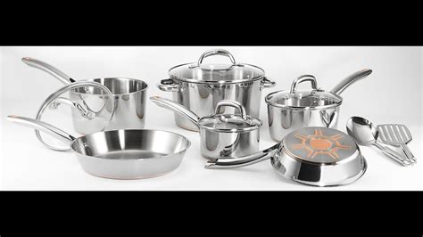 Review T Fal C SC Ultimate Stainless Steel Copper Bottom Heavy Gauge Multi Layer YouTube