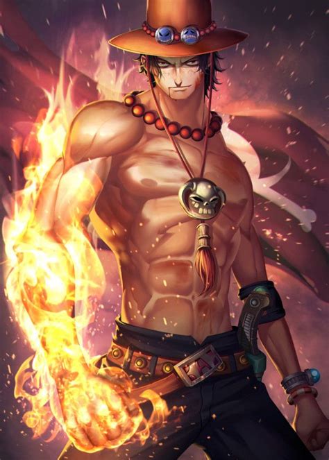 Portgas D Ace By Zhang Ding Poster By Deviant Designs Displate One Piece Ace One Piece