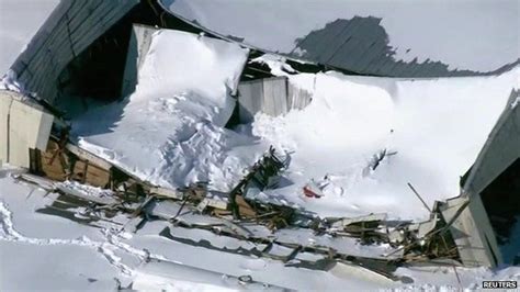 Roofs Collapse Under Weight Of Snow In Us Bbc News
