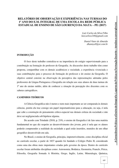 Exemplo De Relatorio Pronto