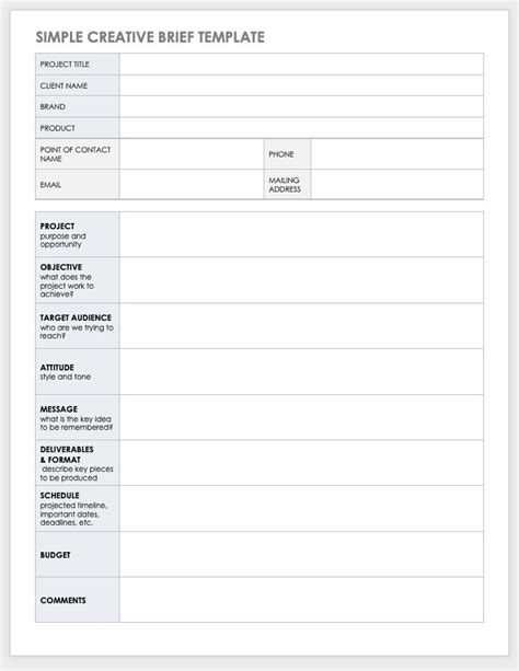 Free Design Brief Templates Smartsheet Design Brief Template