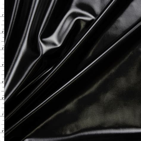Cali Fabrics Premium Gloss Black Lycra Lame Fabric By The Yard