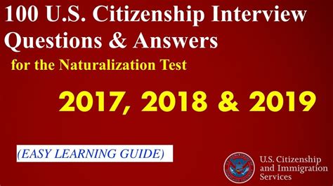 100 Us Citizenship Naturalization Interview Questions 2018 Simple