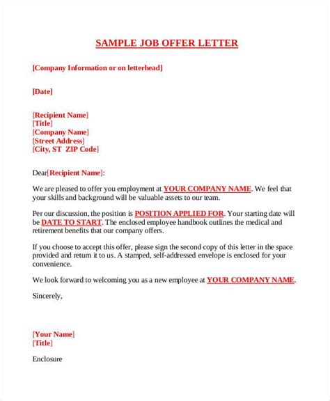 The letterhead contains your name and contact information, so you want it to stand out and be easy for the recruiter to find. company offer letter template free word pdf format ...