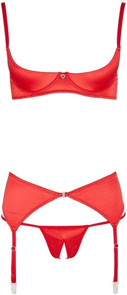 Cottelli Collection Shelf Bra Set Sexy Lingerie For Women Sex Red Bigamart