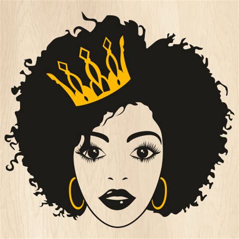 Afro Queen Crown Svg Black Queen Crown Png Black Queen Vector File