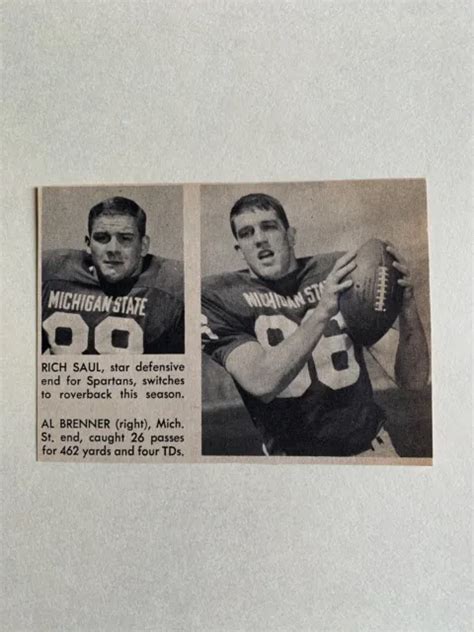 Rich Saul Al Brenner Michigan State 1968 Sands Football Pictorial Co Panel 1600 Picclick