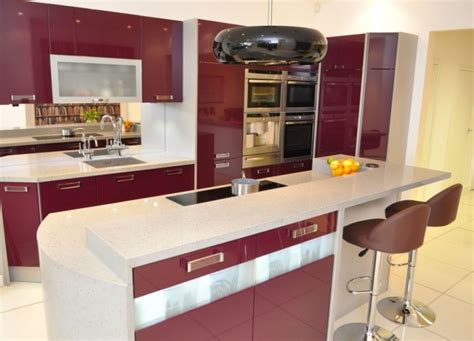 Maroon Laminated Kitchen Cabinets Modern Kitchen Set Modern Kitchen