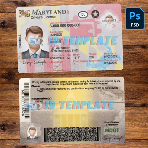 Maryland Driving License Psd Template Driving License Template