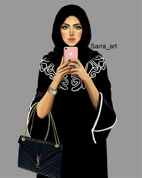 Pin By Adriane Kamile On Sarra Art Hijab Drawing Islamic Girl Sarra Art