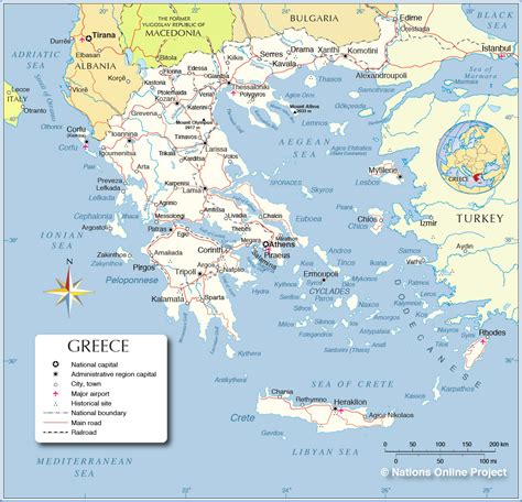 Map Of Greece And Neighbouring Countries