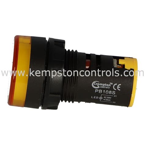 Crompton Controls Pb108cbp Yellow Led Pilot Light 230v One Piece