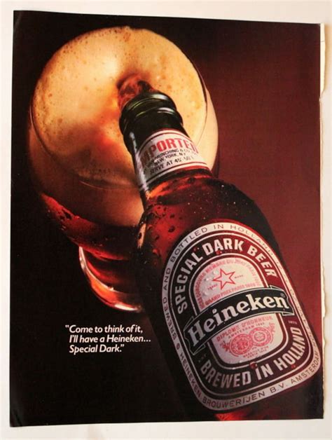 1985 Heineken Special Dark Beer Ad Wall Art Home Decor Etsy