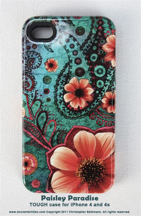 Case For Iphone 4 Iphone 4s Case Paisley Paradise Teal