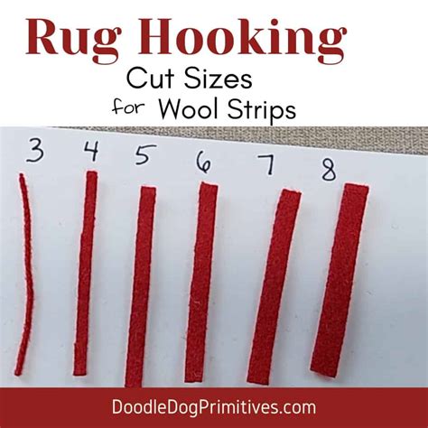 Rug Hooking Cut Sizes For Wool Strips Doodledog Designs Primitives