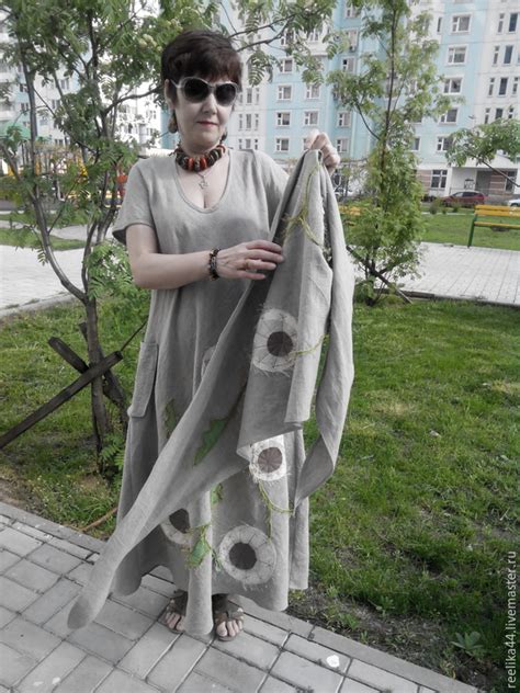 Платье в пол из льна Русский лен купить в интернет магазине на