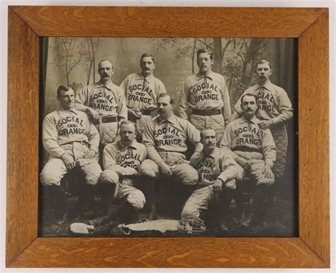1890s Social Orange Large Format Baseball Team Original Photo