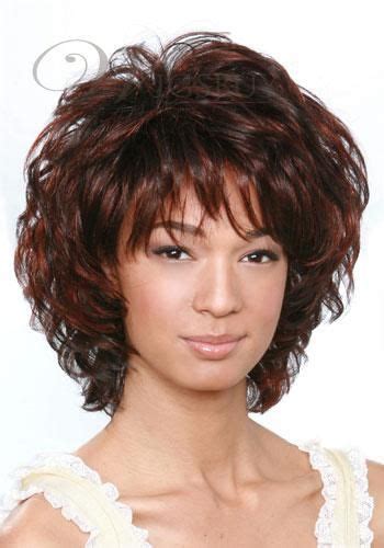 Short Curly Dark Brown Mixed Color Layered Hairstyle With