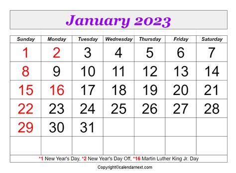 24 Printable Incomparable Free Printable January 2023 Calendar