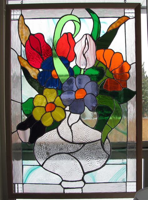 Spring Bouquet Stained Glass Flowers Stained Glass Mosaic Stained