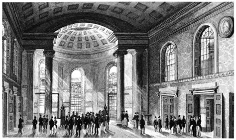 New York Exchange 1831 Ninterior View Of The Merchants Exchange On