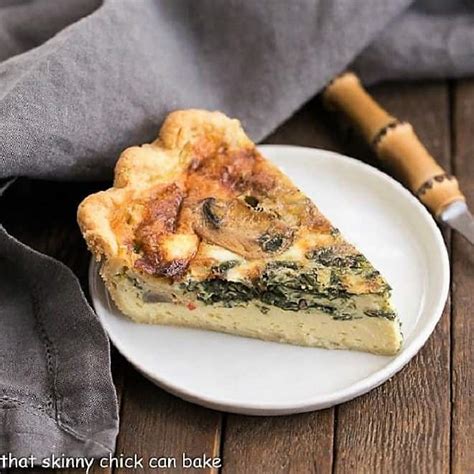 Spinach Mushroom Quiche That Skinny Chick Can Bake