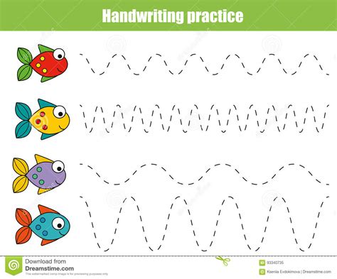 The template includes 6 lines for writing, with a dotted middle line and descender line to help students practice lower case and upper case letters. Dotted Straight Lines For Writing Practice : Pre Writing ...