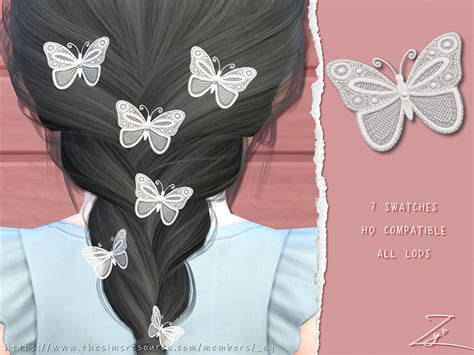 Lace Butterfly Hairpins For Toddlers By Zy At Tsr Sims 4 Updates